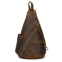 Whatna 天然 牛革 斜めがけ ボディバッグ ワンショルダー メンズ 本革 厚手 レザー5001