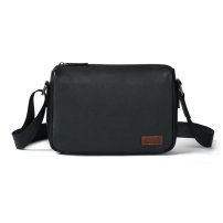 Whatna 天然 牛革ショルダーバッグ メンズ メッセンジャーバッグ 小さめ ビジネスバッグ B5 ipad mini収納可 本革通勤 通学 斜めがけバッグ 自転車 かばん男性用 黒13768