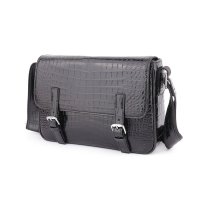 Whatna ワニ革 本革 ショルダーバッグ メンズ ポシェットポ メッセンジャーバッグ 横型 小さめ ビジネスバッグクロコダイル革 本皮 通勤 通学 斜めがけバッグ かばん男性用 ブラウン 黒1126B