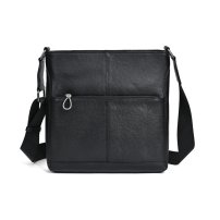 Whatna アンティーク風合い鞣し天 然 牛革ショルダーバッグ メンズ メッセンジャーバッグ 小さめ ビジネスバッグ ipad 10.5収納可 本革通勤 通学 斜めがけバッグ 自転車 かばん男性用 黑MZ-01