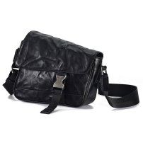 Whatna アンティーク風合い鞣し天 然 牛革ショルダーバッグ メンズ メッセンジャーバッグ 小さめ ビジネスバッグ ipad mini収納可 本革通勤 通学 斜めがけバッグ 自転車 かばん男性用 黒6705