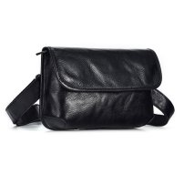 Whatna アンティーク風合い鞣し天 然 牛革ショルダーバッグ メンズ メッセンジャーバッグ 小さめ ビジネスバッグ ipad mini収納可 本革通勤 通学 斜めがけバッグ 自転車 かばん男性用 黒6982