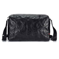 Whatna アンティーク風合い鞣し天 然 牛革ショルダーバッグ メンズ メッセンジャーバッグ 小さめ ビジネスバッグ A4 15インチのPC収納可 本革通勤 通学 斜めがけバッグ 自転車 かばん男性用 黒6781