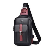 Whatna ンショルダーメンズ ボディバッグ 斜め掛けバッグ肩掛け 胸バッグ メッセンジャーバッグ PUレザー大容量 ダブルファスナー 左右に付け替え可 軽量 男女兼用