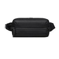 Whatna 牛 革 ワンショルダーメンズ ミニショルダーバッグ ウエストバッグ ウエストポーチ斜め掛けバッグ肩掛け 胸バッグ ダブルファスナー キーリング付 パスワードロックが付 男女兼用