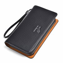 Whatna ミニセカンド バッグ メンズ 小型バッグ 長財布 13枚カード収納 カード入れ 小銭入れ 札入れ 3室仕切 レザー ミニクラッチ バッグ 手持ちバッグ 手提げ財布 手持ちカバン 男性用 紳士用