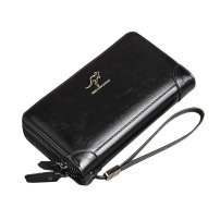 Whatna ミニセカンド バッグ メンズ 小型バッグ 長財布 RFID＆磁気スキミング防止 7枚カード収納 カード入れ 小銭入れ 札入れ 3室仕切 レザー ミニクラッチ バッグ 手持ちバッグ 手提げ財布 手持ちカバン 男性用 紳士用