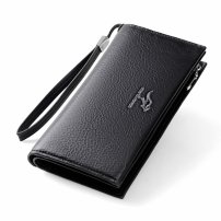 Whatna ミニセカンド バッグ メンズ 小型バッグ 長財布 RFID＆磁気スキミング防止 12枚カード収納 カード入れ 小銭入れ 札入れ 2室仕切 レザー ミニクラッチ バッグ 手持ちバッグ 手提げ財布 手持ちカバン 男性用 紳士用