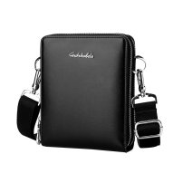 Whatna ミニショルダーバッグ メンズ ミニポシェットポお財布 カード16枚収納 3way 斜め掛け セカンドバッグ 手持げバッグ ミニボディバッグ 3室仕切 手提げ バッグ 小型ショルダーミニバック肩掛けミニ胸バッグ 黒
