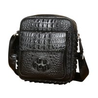 Whatna ワニ革 本革 ショルダーバッグ メンズ ポシェットメッセンジャーバッグ 縦型 B5 ipad 10.5収納可さめ ビジネスバッグクロコダイル革 本皮 通勤 通学 斜めがけバッグ かばん男性用 ブラウン 黒4446