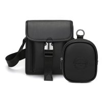 Whatna 2点セットミニショルダーバッグ メンズ ポシェット3wayミニ 斜め掛け ボディバッグ ベルト ポーチ ミニ 胸バッグ ウエストバッグ 小銭入れ コインケース付 レザーショルダーベルト付属 斜め掛け 通学 通勤 ミニバッグ 紳士用 男性用