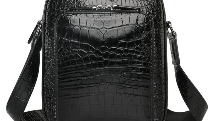 ワニ革 本革 ショルダーバッグ メンズ ポシェットポ メッセンジャーバッグ 縦型 Whatna ワニ革 本革 ショルダーバッグ メンズ ポシェットポ