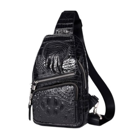 Whatna クロコダイル革 本革 斜めがけ ボディバッグ ワンショルダー