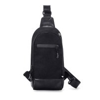 Whatna 革 斜めがけ ボディバッグ ワンショルダー メンズ 防水高密度オックスフォード生地 キーリング付 夜光デザイン7804