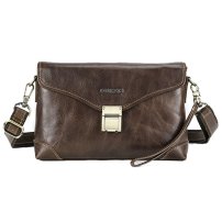 Whatna 天 然 牛革 セカンド バッグ メンズ 3way クラッチ ショルダー 肩掛け バッグ 手持ちバッグ 大さい B5 Ipad 9.7収納可 ョルダーベルト付 ハンドストラップ付 本革 結婚式 バッグ ビジネス フォーマル 冠婚葬祭 バッグ