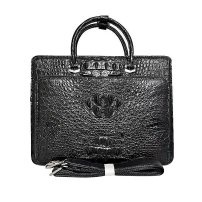 Whatna ワニ革 本革 ビジネス バッグメンズ 2way ショルダー 手提げ 斜め掛け 手持ち 肩掛けバッグ 2室仕切 クロコダイル革 ブリーフケース 15.6インチPC対応 旅行 出張 通勤 通学 就活 面接 バッグ 6686