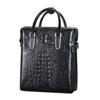 Whatna ワニ革 本革 ビジネス バッグメンズ 2way ショルダー 手提げ 斜め掛け 手持ち 肩掛けバッグ クロコダイル革 ブリーフケース 15.6インチPC対応 旅行 出張 通勤 通学 就活 面接 バッグ G1177