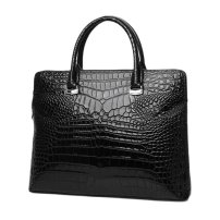 Whatna ワニ革 本革 ビジネス バッグメンズ 2way ショルダー 手提げ 斜め掛け 手持ち 肩掛けバッグ クロコダイル革 パスワードロックボタン付 ブリーフケース 15.6インチPC対応 旅行 出張 通勤 通学 就活 面接 バッグ 4514