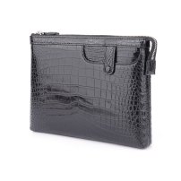 Whatna ワニ革セカンドバッグ メンズ バッグ クラッチ バッグ 小さい カード6枚収納可 クロコダイル革 結婚式 バッグ フォーマル ビジネス 冠婚葬祭 バッグ 男性用 紳士用 2158B