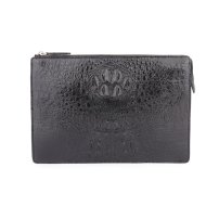 Whatna ワニ革セカンドバッグ メンズ バッグ クラッチ バッグ 大さい カード6枚収納可 クロコダイル革 3室仕切 フォーマル ビジネス 冠婚葬祭 バッグ 男性用 紳士用 2158B