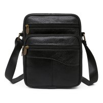 Whatna 牛 革 ミニショルダーバッグ メンズ ポシェット ワンショルダー ボディ斜め掛け バッグ 肩掛けミニ胸バッグ メッセンジャーバッグ 小さい 本革 小型ショルダー肩掛けミニバッグ男女兼用