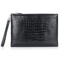 Whatna ワニ革セカンドバッグ メンズ バッグ クラッチ バッグ 大さい A4 ipad 10.5収納可クロコダイル革 フォーマル ビジネス 冠婚葬祭 バッグ 男性用 紳士用 2024b-1