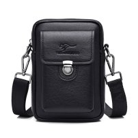 Whatna革 ミニショルダーバッグ メンズ ミニウエストバッグ ウエストポーチバイク用 pu レザー 男女兼用 ミニ斜め掛け ボディバッグ 胸バッグ ワンショルダー 軽量 ブラウン 黒HA-088