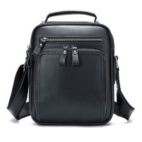 Whatna アンティーク風合い鞣し天 然 牛革ショルダーバッグ メンズ 2way 斜め掛け 手提げバッグ ポシェットポ 小さめ メッセンジャーバッグ 通学 通勤バッグ 肩掛けバッグ 自転車かばん プレゼント男性 黒 ブラウン 6041