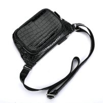 Whatna クロコダイル革 本革 斜めがけ ボディバッグ ワンショルダー メンズ ボディ斜め掛け 胸バッグ 厚手 レザー ワニ革 黑 ブラウン1133B