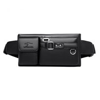 Whatna ミニワンショルダーーバッグ メンズ ウエストポーチ ミニウエストバッグ イヤホン穴付 キーリング付 puレザー 男女兼用 斜めがけ ボディバッグ 胸バッグワンショルダー 軽量 ブラウン 黒Y88