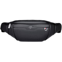 Whatna ミニワンショルダーバッグ メンズ ウエストポーチ ミニウエストバッグ イヤホン穴付 puレザー 男女兼用 斜めがけ ボディバッグ 胸バッグワンショルダー 軽量 ブラウン 黒Y55