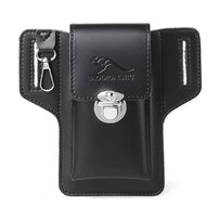 Whatna 革 ミニウエストバッグ メンズ レディース ウエストポーチバイク用 pu レザー 男女兼用 軽量 ブラウン 黒3006-2