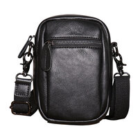 Whatna 牛革 ミニワンショルダーバッグ メンズ ミニウエストバッグ ウエストポーチバイク用 ベルトバッグ ヒップバッグ厚手 レザー 本 革 男女兼用 ミニ斜め掛け ボディバッグ 胸バッグ ワンショルダー 軽量 ブラウン 黒1229