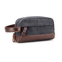 Whatna セカンドバッグ メンズ クラッチ バッグ 小さい キャンバスx puレザー 手提げバッグ 手持ち バッグ 化粧かば 化粧ポーチ ビジネス カジュアル フォーマル 冠婚葬祭 結婚式 葬式バッグ 紳士用 男性用 バッグ 8021-1#