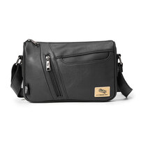 Whatna ワンショルダーバッグ メンズ 斜め掛け ボディバッグ 胸バッグ 革 小さめビジネスバッグ ipad Mini カード6枚収納可 肩掛け 通勤 通学 防水 バッグ 自転車 かばん男性用 YH3752