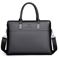 Whatna ショルダーバッグ メンズ 2way 斜め掛け 手提げバッグ ビジネス バッグ セカンドバッグ 手持げバッグ 革 A4 １4センチpc収納可 横型 カジュアル フォーマル ビジネス 通学 通勤 肩掛け バッグ 自転車かばん プレゼント男性 001