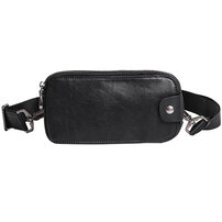 Whatna アンティーク風合い鞣し天 然ミニワンショルダーバッグ メンズ ミニ斜め掛け ボディバッグ 胸バッグ 手持げバッグ セカンドバッグ ミニウエストバッグ ウエストポーチバイク用 本革厚手 レザー 男女兼用 ブラウン 黒