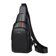 Whatna ワンショルダーメンズ ボディバッグ 斜め掛けバッグ肩掛け 胸バッグ メッセンジャーバッグ 大容量 牛 革 厚手レザー 本 革 イヤホン穴付 左右に付け替え可軽量 男女兼用