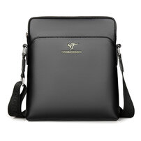 Whatna ワンショルダーバッグ メンズかばん 斜めがけボディ胸バッグ 肩掛けバッグメッセンジャーバッグ ビジネスシンプル カジュアル ワンショルダーボディバッグ 厚手 レザー 縦型 ipad9.7収納可