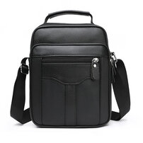 Whatna 牛 革 ワンショルダーバッグ メンズ 3way斜め掛け胸バッグ 手提げバッグ セカンドバッグ 手持げバッグ 厚 手 レザー Ipad 9.7収納可カジュアル フォーマル ビジネス 通学 通勤 結婚式 肩掛けバッグ 自転車かばん プレゼント男性