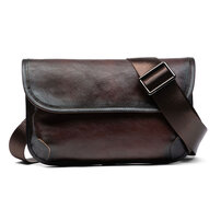 Whatna アンティーク風合い鞣し天 然 牛革ショルダーバッグ メンズ 斜め掛け ボディバッグ 胸バッグ 本 革 小さめビジネスバッグ ipad Mini収納可 肩掛け 通勤 通学 斜めがけバッグ 小さめメッセンジャーバッグ 防水 バッグ 自転車 かばん男性用