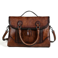 Whatna アンティーク風合い鞣し天 然 牛革 ビジネスバッグメンズ 2way ショルダー 手提げバッグブリーフケース 2室仕切 15.6インチPC収納可 旅行 出張 通勤 通学 就活 面接 バッグ かばん 男性用602