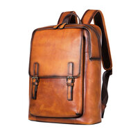 Whatna アンティーク風合い鞣し天 然 牛革ビジネスバッグメンズバッグ 手提げ・リュックの2WAY厚 手 本革 レザー A4 15.6インチpc収納可 旅行 出張用 通勤 通学 就活 面接 バッグ かばん 男性用 ブラウン2247