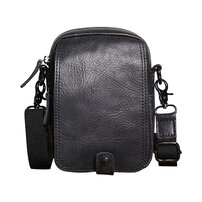 Whatna 牛革 ミニワンショルダーバッグ メンズ ミニウエストバッグ ウエストポーチバイク用 ベルトバッグ ヒップバッグ厚手 レザー 本 革 横型 縦型 男女兼用 ミニ斜め掛け ボディバッグ 胸バッグ ワンショルダー 軽量 ブラウン 黒8133