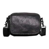 Whatna 牛革 ミニワンショルダーバッグ メンズ ミニウエストバッグ ウエストポーチバイク用 ベルトバッグ ヒップバッグ厚手 レザー 本 革 横型 縦型 男女兼用 ミニ斜め掛け ボディバッグ 胸バッグ ワンショルダー 軽量 ブラウン 黒S1242-1