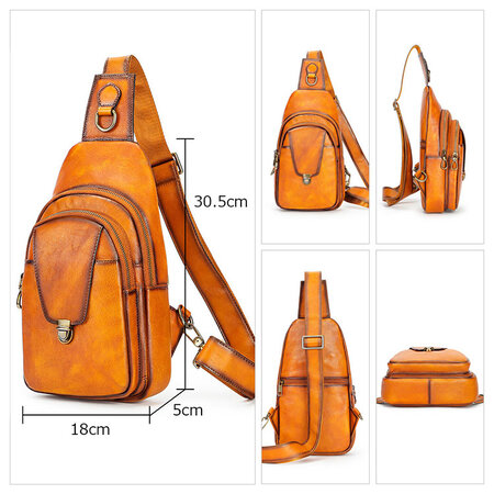 Whatnaアンティーク風合い鞣し天 然 牛 革 ワンショルダーメンズ 3way