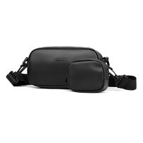 Whatna 2点セット ミニショルダーバッグ メンズ レディース 2way ミニ斜め掛け胸バッグ 小銭入れ付 PUレザー 手持げバッグきミニセカンドバッグ カジュアル フォーマル ビジネス 通学 通勤 肩掛けバッグ 自転車かばん プレゼント男性