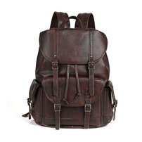 Whatna アンティーク風合い鞣し天 然 牛革ビジネスバッグメンズバッグ 手提げ・リュックの2WAY厚 手 本革 レザー A4 17インチpc収納可 旅行 出張用 通勤 通学 就活 面接 バッグ かばん 男性用 ブラウン1269