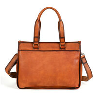 Whatna アンティーク風合い鞣し天 然 牛革 ビジネスバッグメンズ 2way ショルダー 手提げバッグブリーフケース16インチPC対応 旅行 出張 通勤 通学 就活 面接 バッグ かばん 男性用WX8639