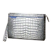 Whatna ワニ革 セカンドバッグ メンズ バッグ クラッチ バッグ 小さい カード入れ 小銭入れ お札入れクロコダイル革 結婚式 バッグ フォーマル ビジネス 冠婚葬祭 バッグ 男性用 紳士用 805